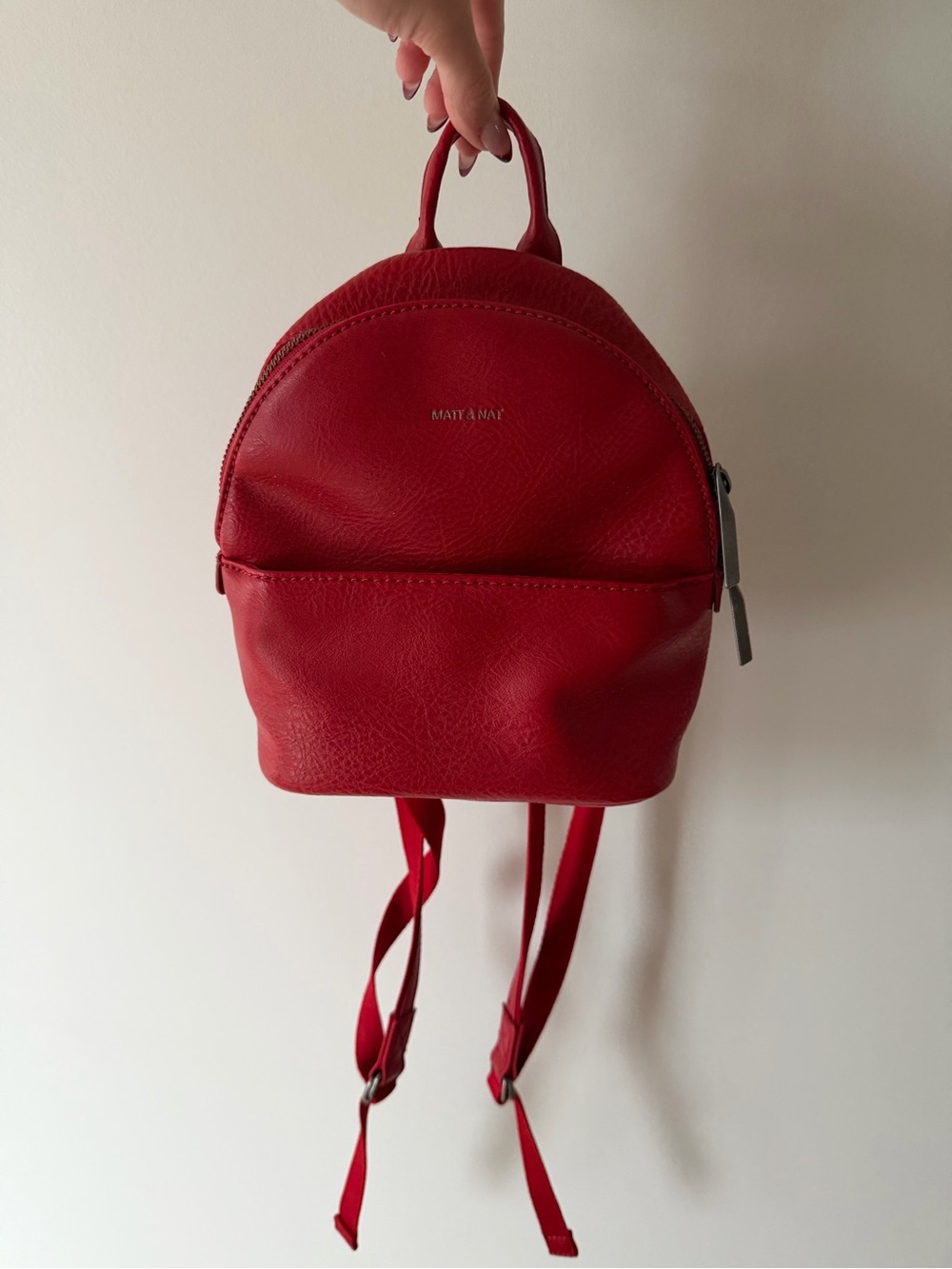Matt & Nat Small Red Vegan Leather Backpack